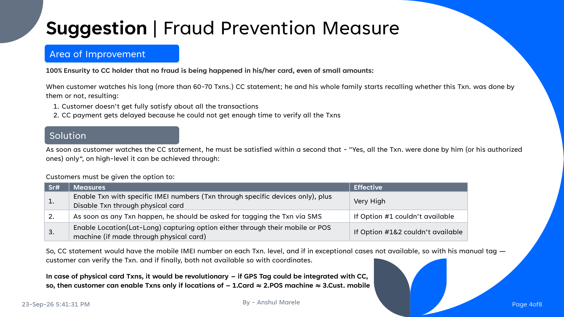 Next-generation credit card security and intelligence case study, page 3 of 8